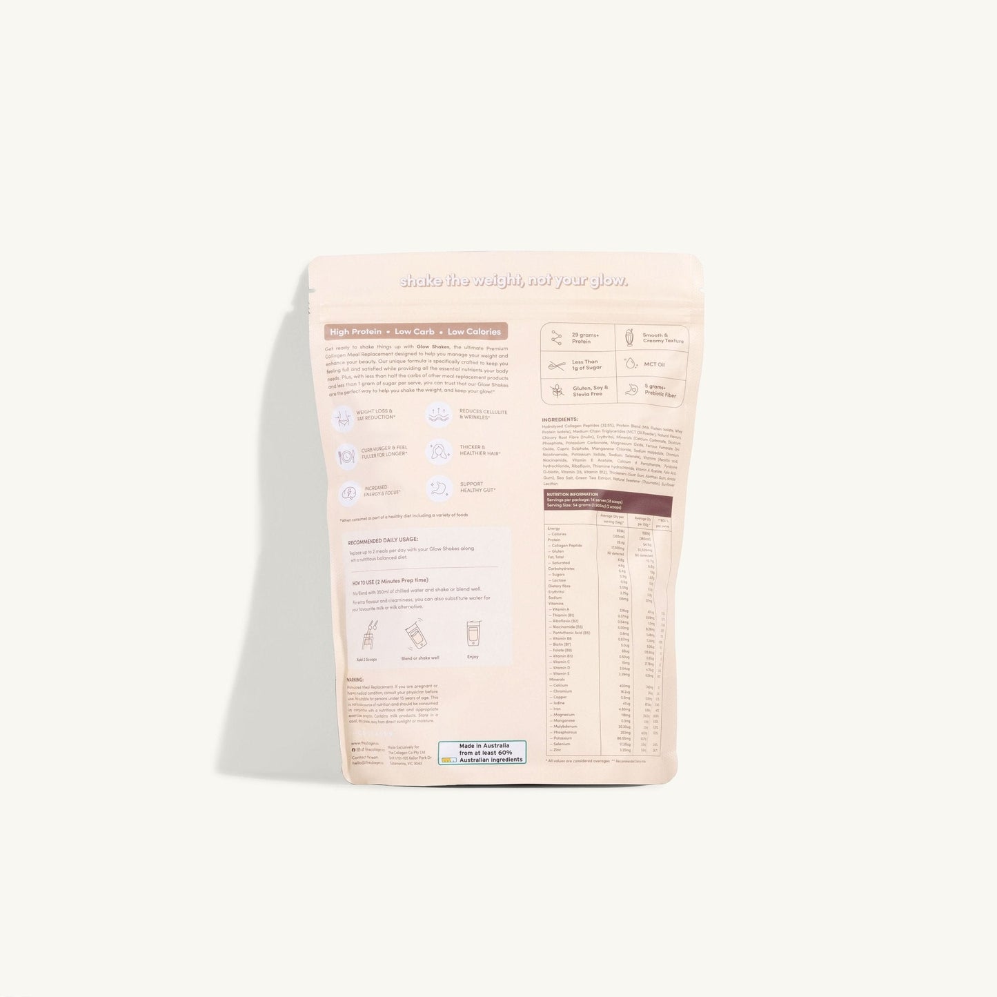 Vanilla Milkshake Collagen Meal Replacement - 756g - The Collagen Co.