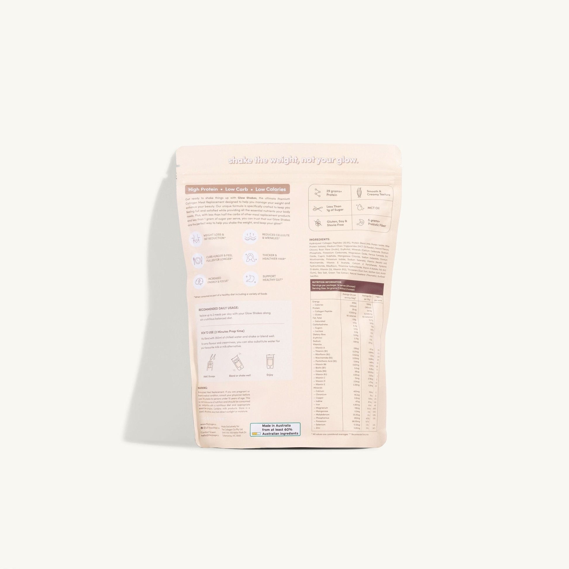 Vanilla Milkshake Collagen Meal Replacement - 756g - The Collagen Co.