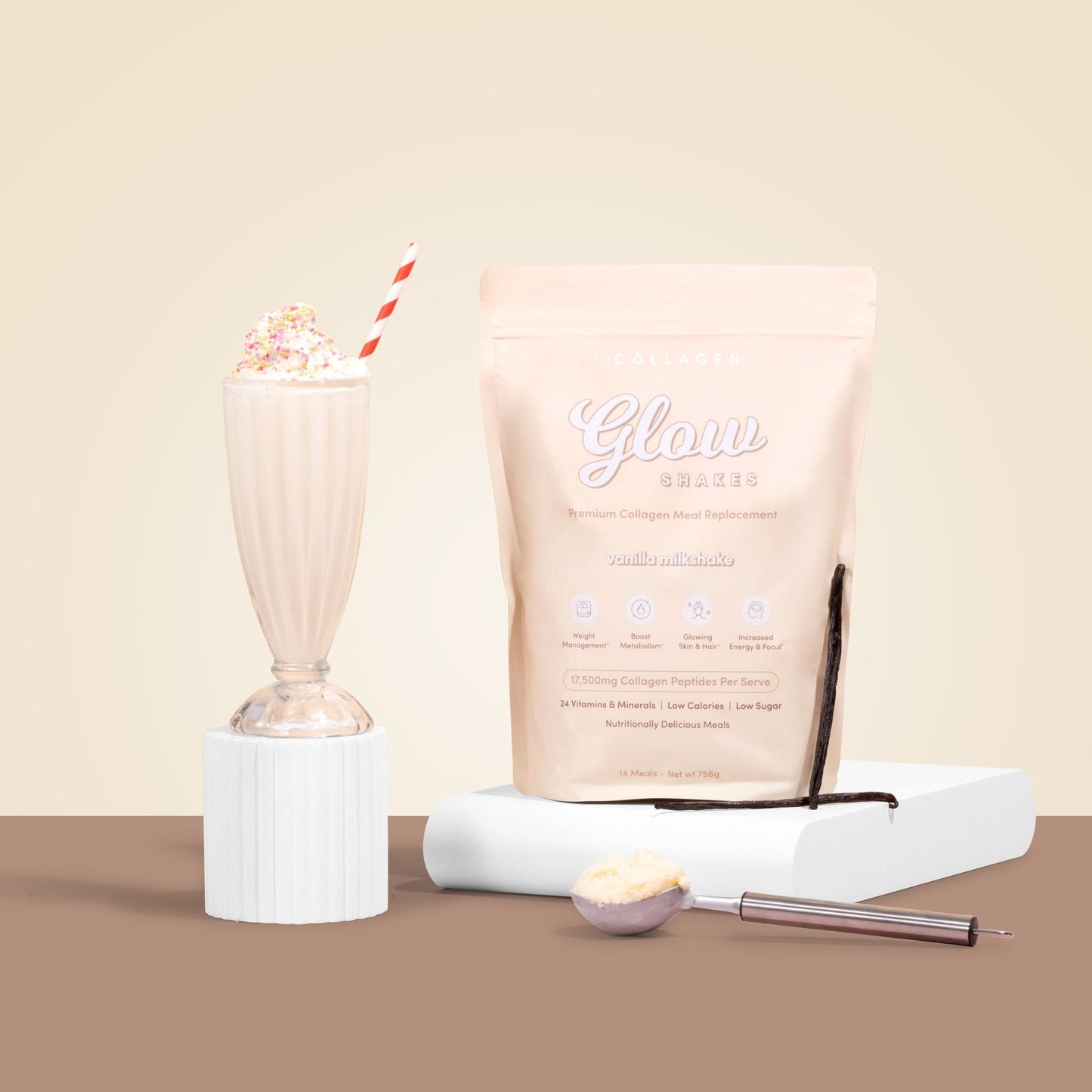 Vanilla Milkshake Collagen Meal Replacement - 756g - The Collagen Co.